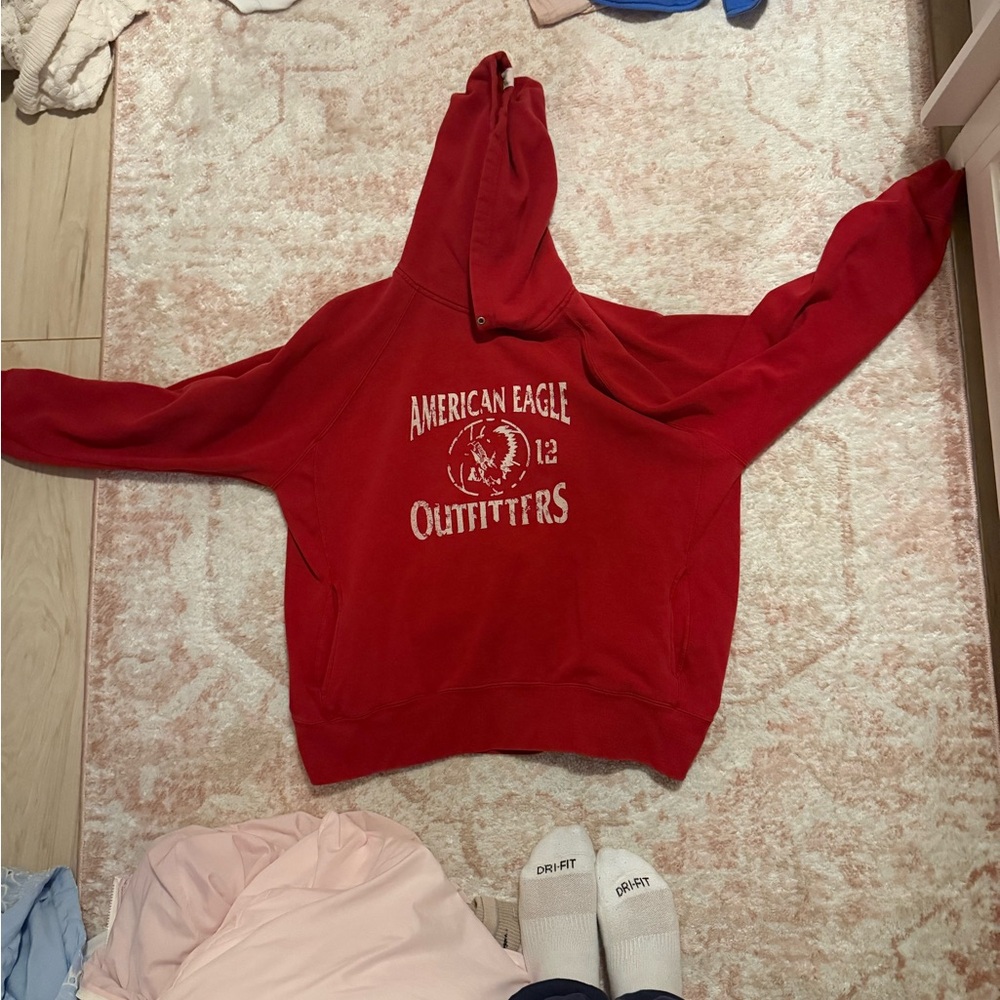 American Eagle Outfitters Red Hoodie Sweater